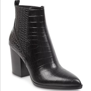 Marc Fisher LTD Alva croc embossed black booties